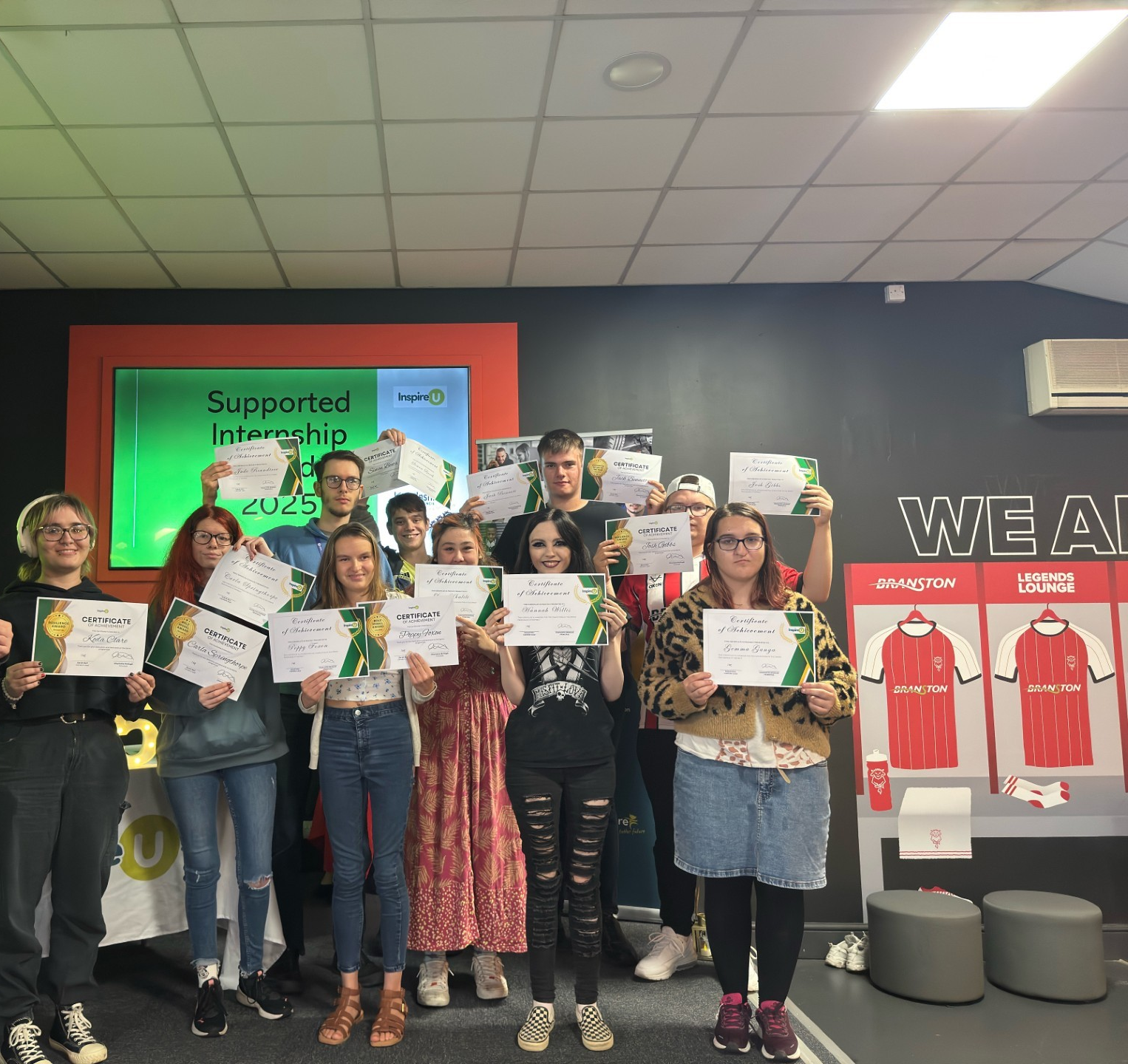 Image of InspireU students at the Supported Internship Awards